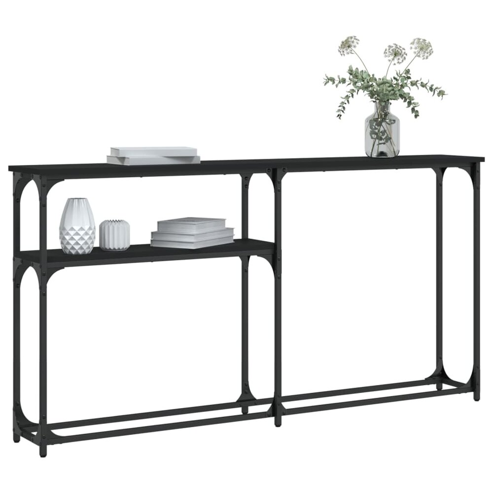 Wandtafel 145x22,5x75 cm bewerkt hout zwart