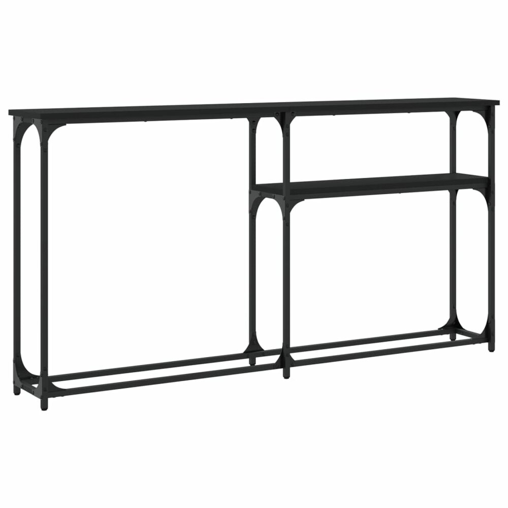 Wandtafel 145x22,5x75 cm bewerkt hout zwart