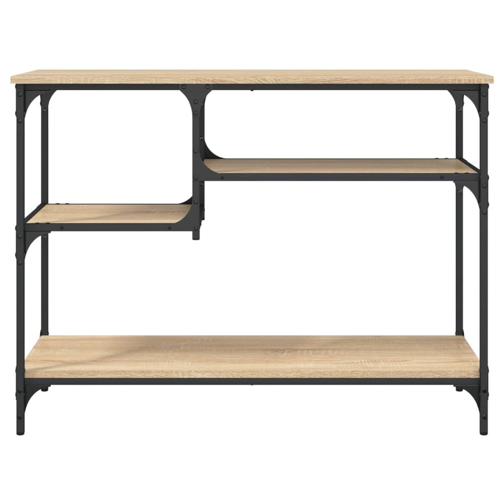 Wandtafel met schappen 100x35x75 cm sonoma eikenkleurig