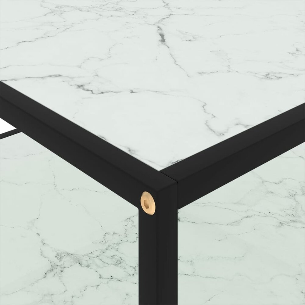 Salontafel 80x80x35 cm gehard glas wit