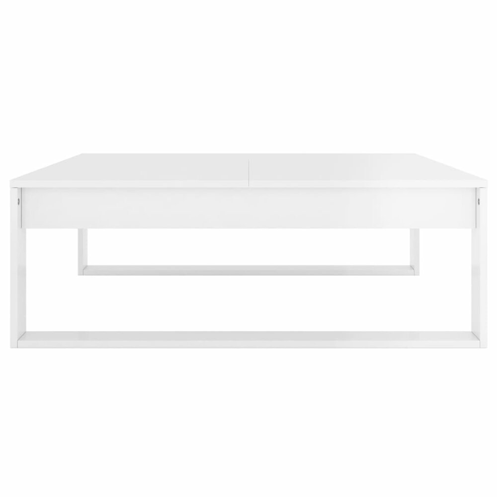 Salontafel 100x100x35 cm bewerkt hout hoogglans wit