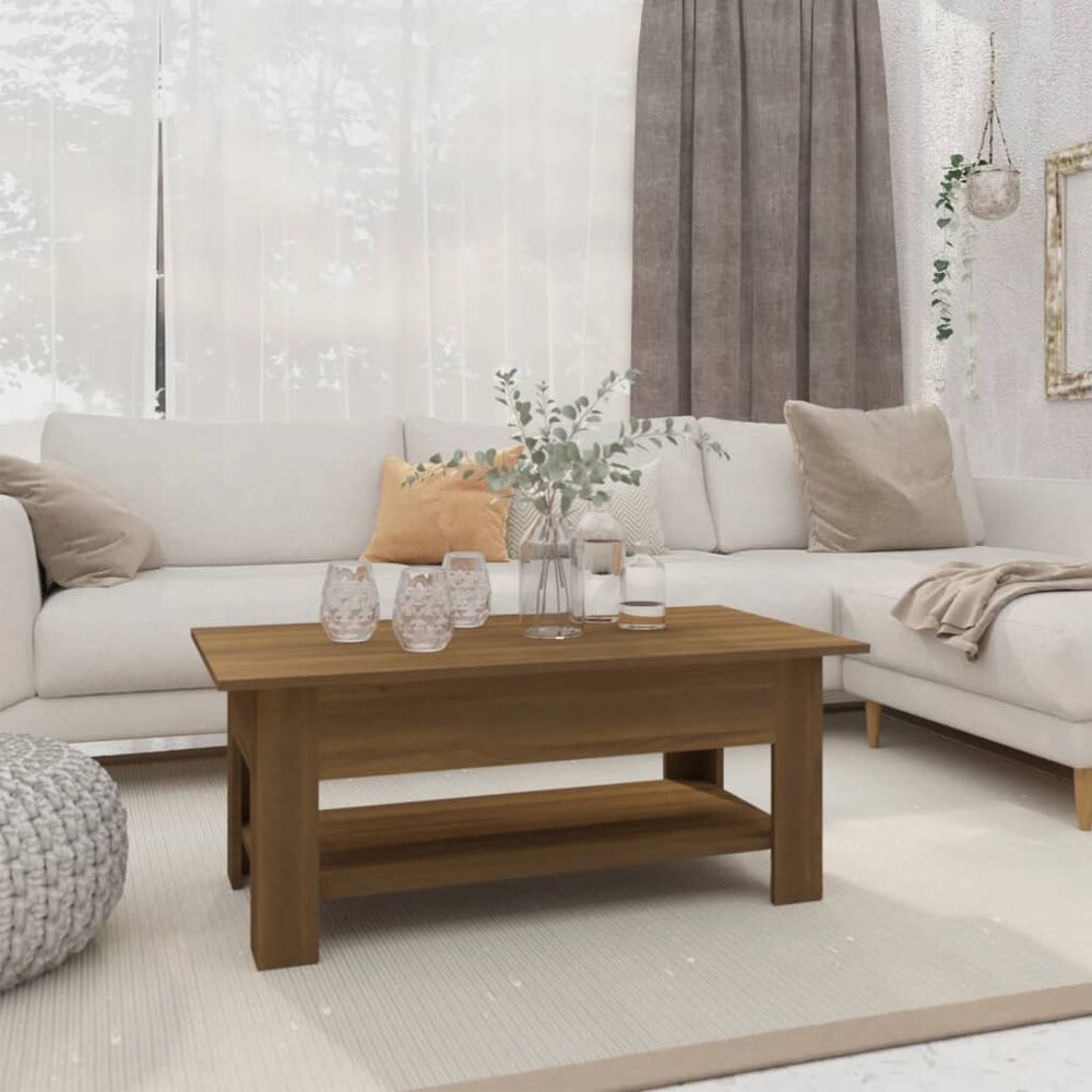 Salontafel 102x55x42 cm bewerkt hout bruin eikenkleur