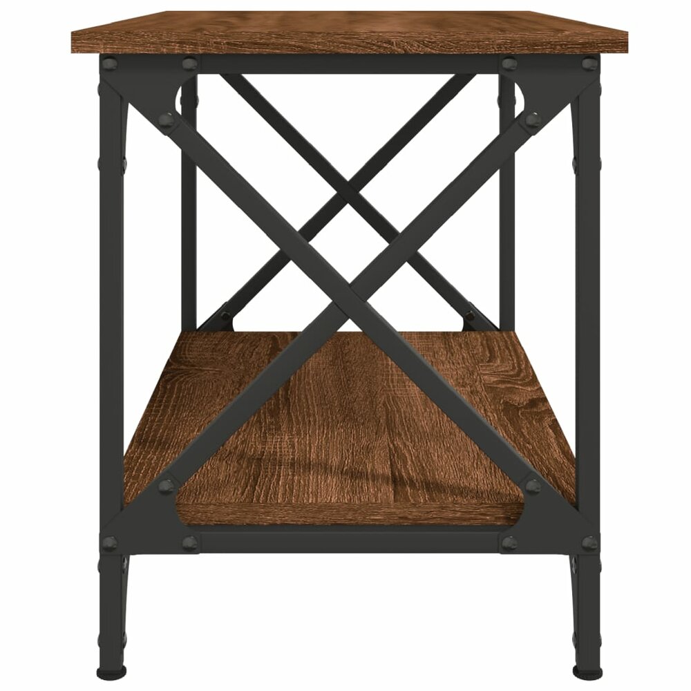 Bijzettafel 55x38x45 cm bewerkt hout bruin eikenkleur