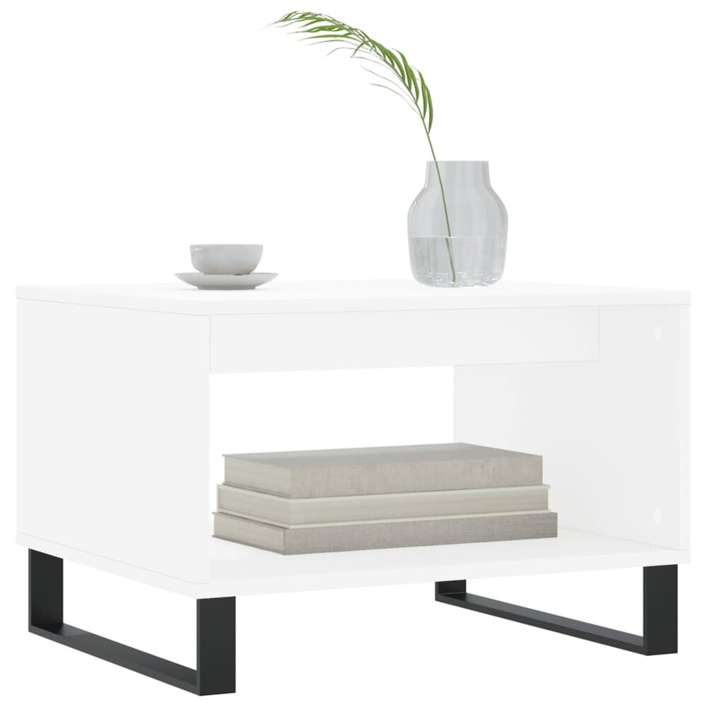 Salontafel 60x50x40 cm bewerkt hout wit