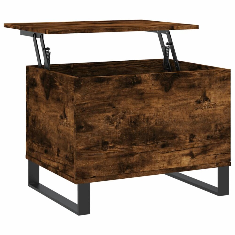 Salontafel 60x44,5x45 cm bewerkt hout gerookt eikenkleurig