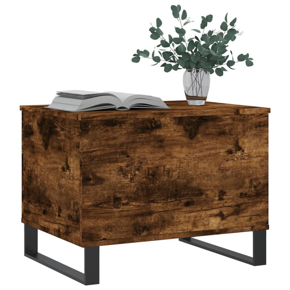 Salontafel 60x44,5x45 cm bewerkt hout gerookt eikenkleurig