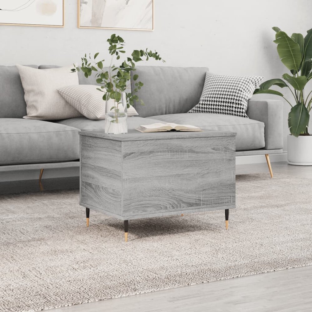 Salontafel 60x44,5x45 cm bewerkt hout grijs sonoma eikenkleurig