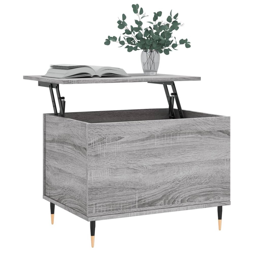 Salontafel 60x44,5x45 cm bewerkt hout grijs sonoma eikenkleurig