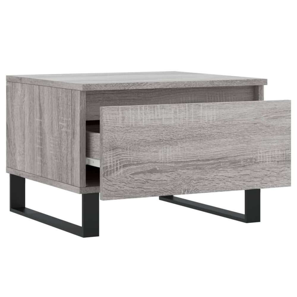 Salontafel 50x46x35 cm bewerkt hout grijs sonoma eikenkleurig