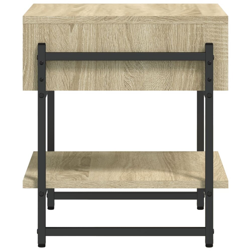 Salontafel 40x40x45 cm bewerkt hout sonoma eikenkleurig