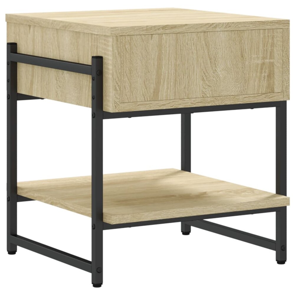 Salontafel 40x40x45 cm bewerkt hout sonoma eikenkleurig