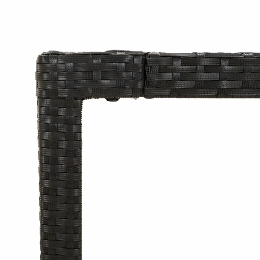 5-delige Tuinset met kussens poly rattan zwart