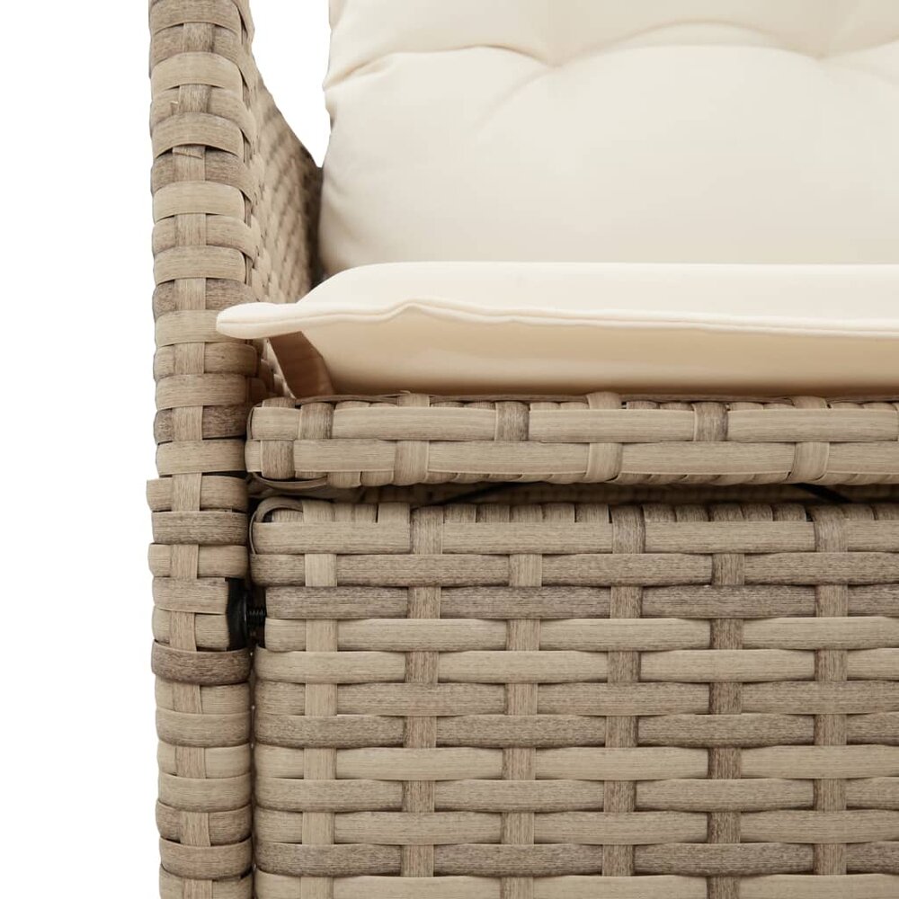 9-delige Bistroset met kussens poly rattan beige