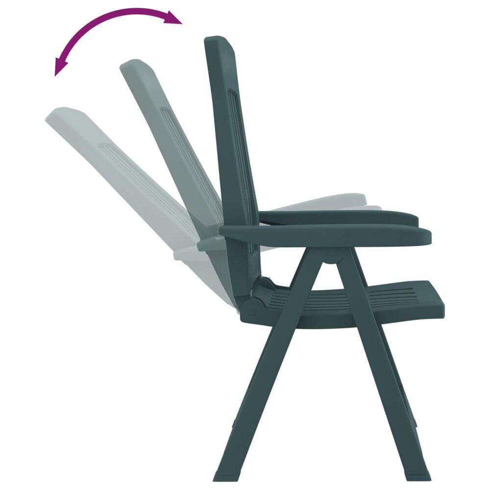 Tuinstoelen 2 st verstelbaar PP groen