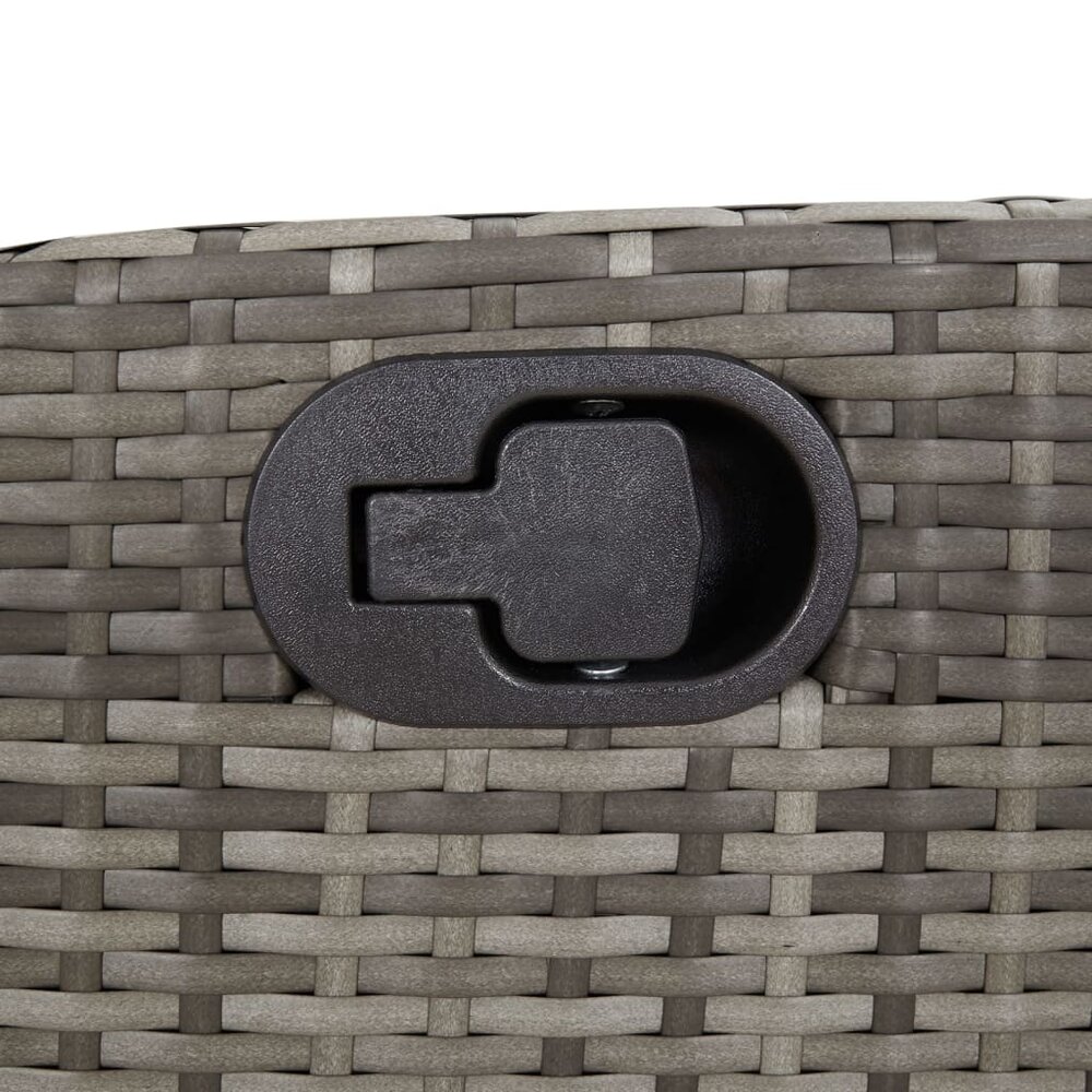 Tuinstoelen 2 st verstelbaar met kussens poly rattan grijs