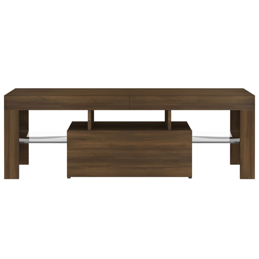 Tv-meubel met LED-verlichting 120x35x40 cm bruin eikenkleur