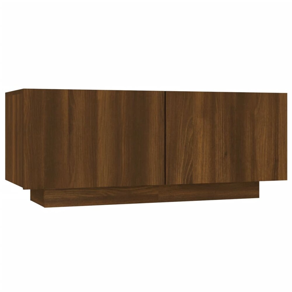 2-delige Tv-meubelset met LED bewerkt hout bruineiken