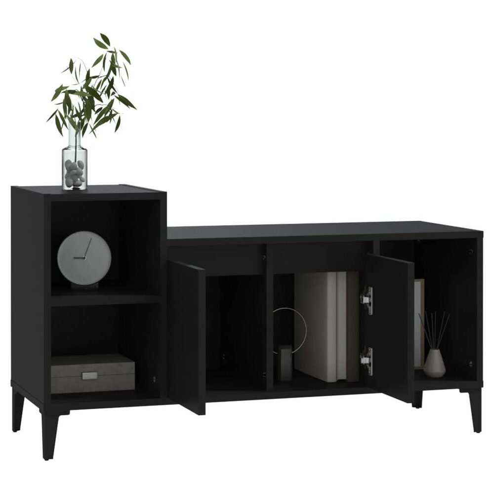 Tv-meubel 100x35x55 cm bewerkt hout zwart