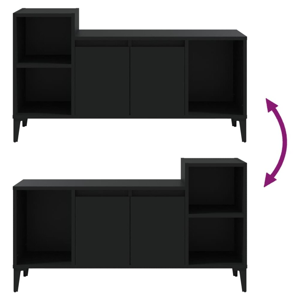 Tv-meubel 100x35x55 cm bewerkt hout zwart