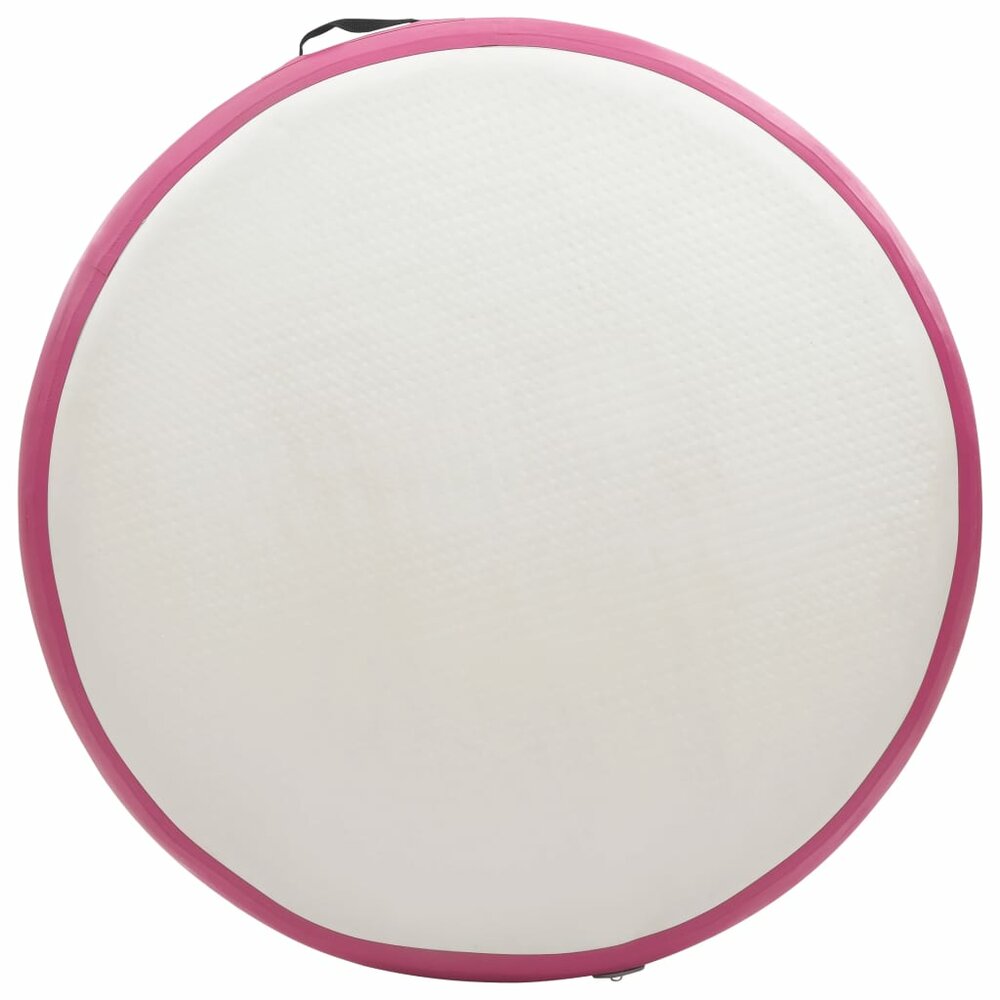 Gymnastiekmat met pomp opblaasbaar 100x100x15 cm PVC roze
