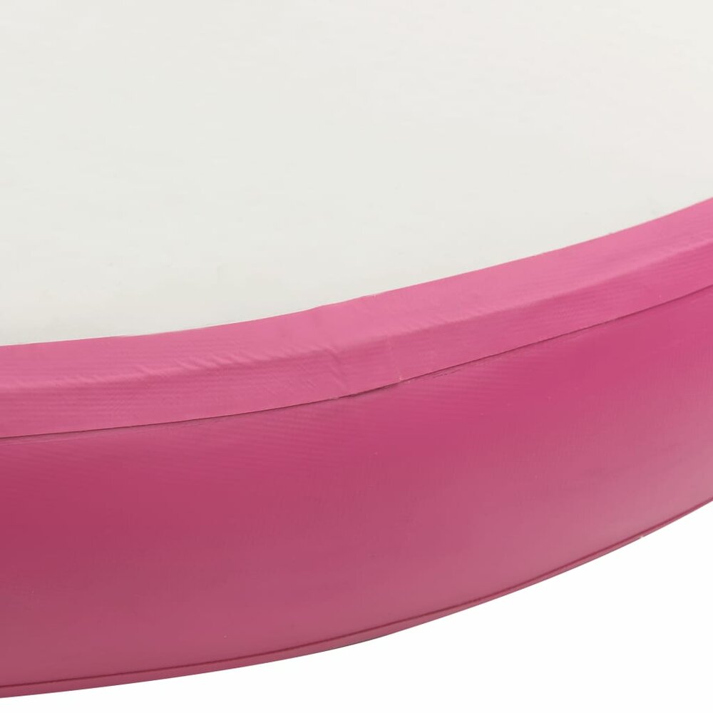 Gymnastiekmat met pomp opblaasbaar 100x100x15 cm PVC roze