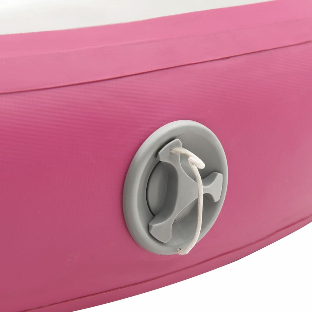Gymnastiekmat met pomp opblaasbaar 100x100x15 cm PVC roze