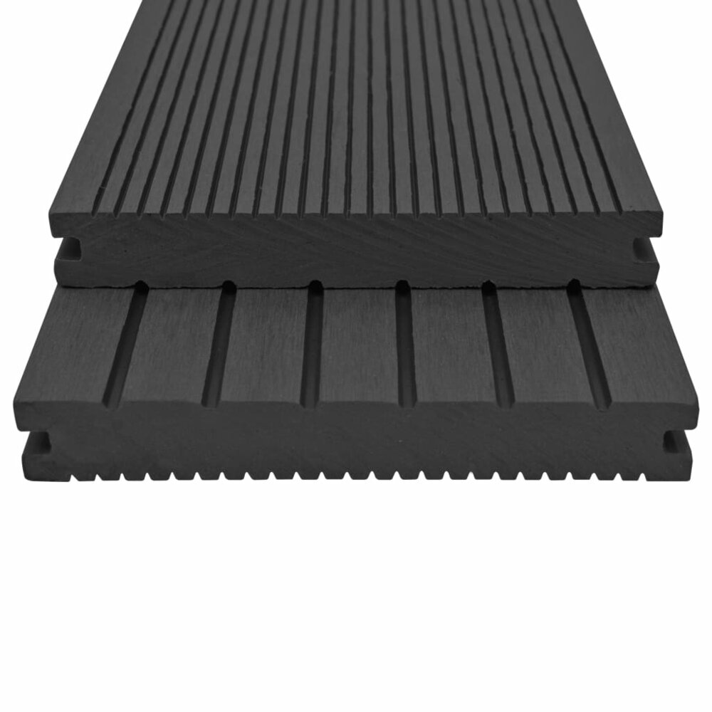 Terrasplanken met accessoires 20 m&sup2; 4 m massief HKC zwart