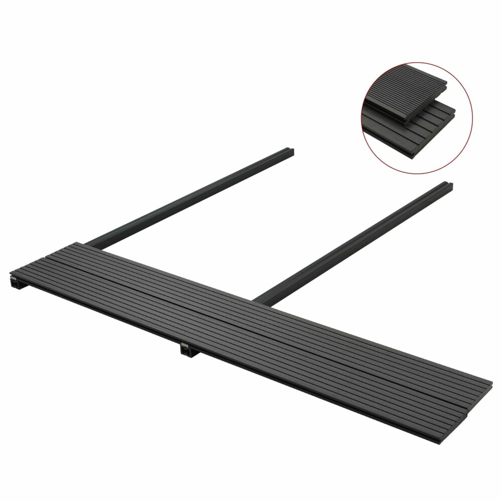 Terrasplanken met accessoires 20 m&sup2; 4 m massief HKC zwart