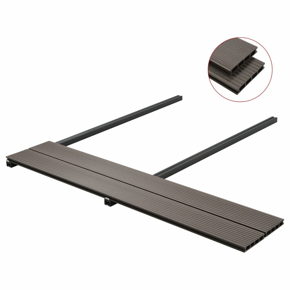 Terrasplanken HKC met accessoires 35 m&sup2; 4 m donkerbruin