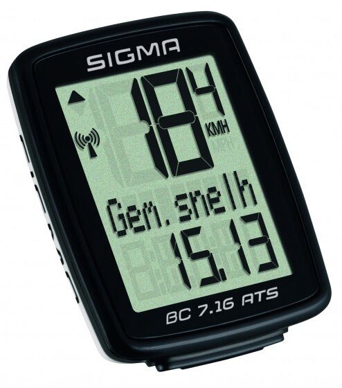 Sigma Fietscomputer Bc 7.16 Ats Draadloos Zwart