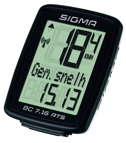 Sigma Fietscomputer Bc 7.16 Ats Draadloos Zwart