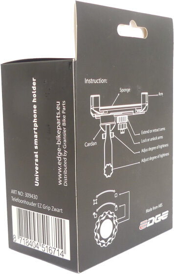 Edge Ez Grip Telefoonhouder Universeel Zwart