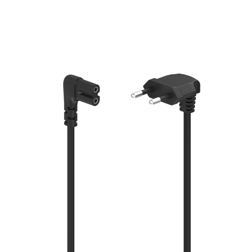 Hama Netsnoer Aan Beide Zijden Haaks Euro-Stekker Dubbele Groef/C7 500 Cm Zwart