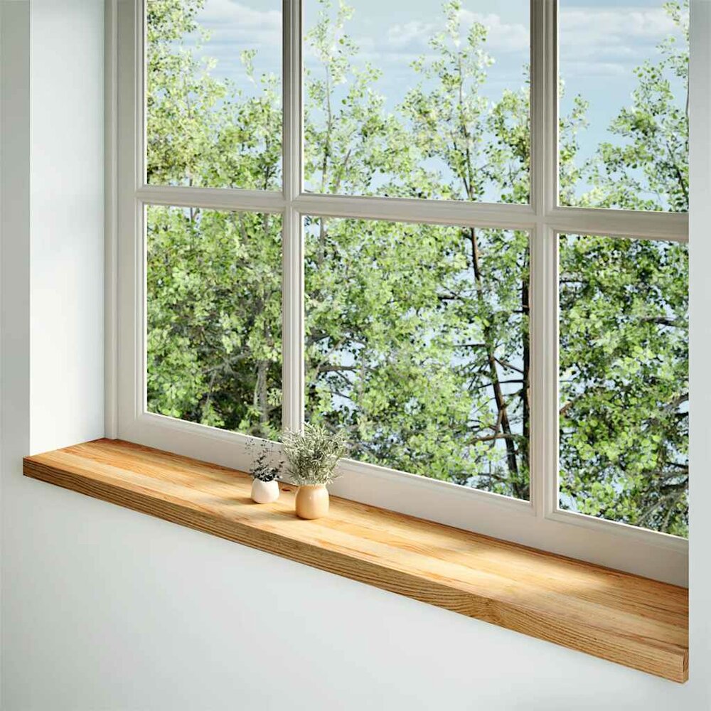 Vensterbanken 2 st 160x30x2 cm massief eikenhout lichtbruin
