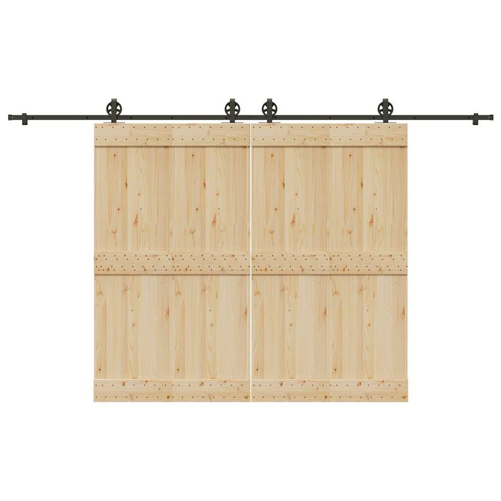 Doos met onderdelen voor schuifdeur 366 cm staal zwart
