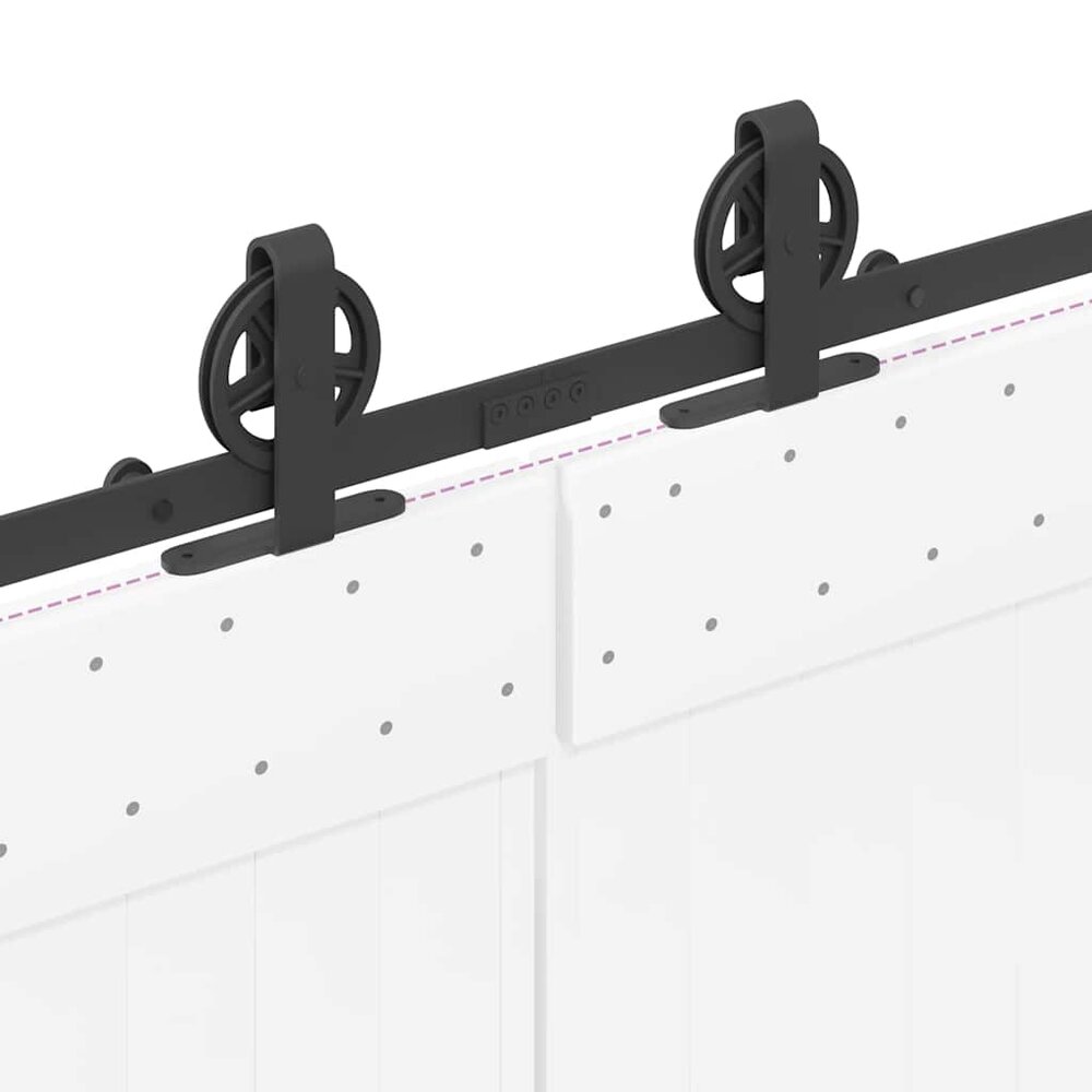 Doos met onderdelen voor schuifdeur 366 cm staal zwart