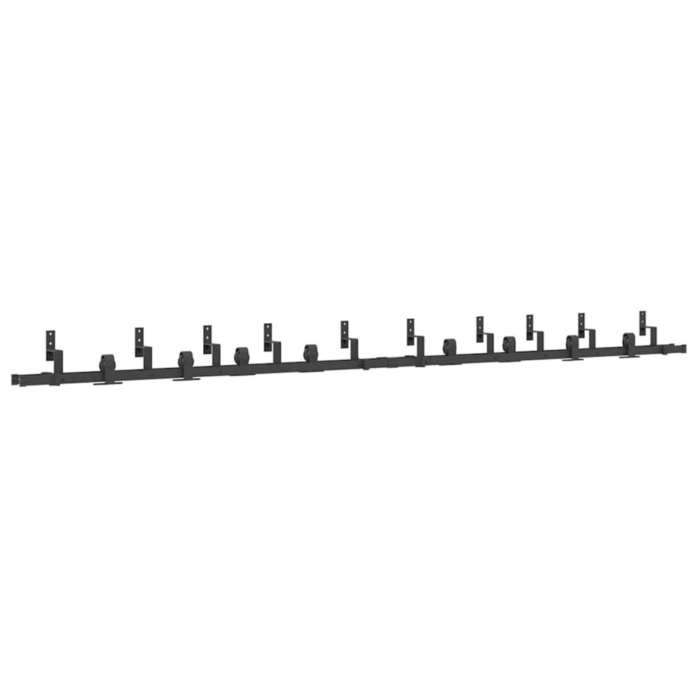 Doos met onderdelen voor schuifdeur 366 cm staal zwart