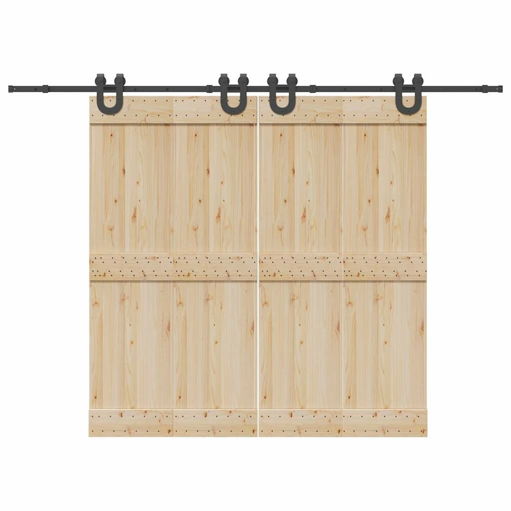 Doos met onderdelen voor schuifdeur 366 cm staal zwart