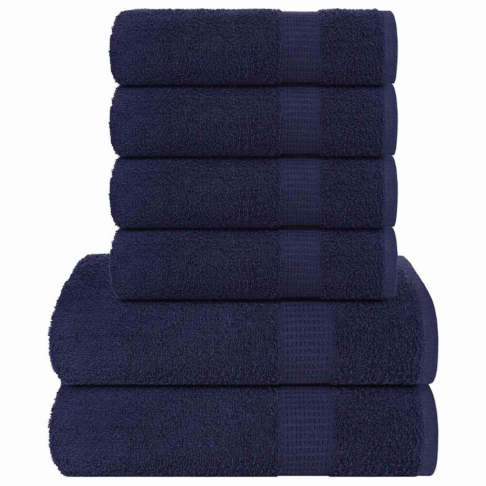 6-delige Handdoekenset 360 g/m&sup2; 100% katoen marineblauw