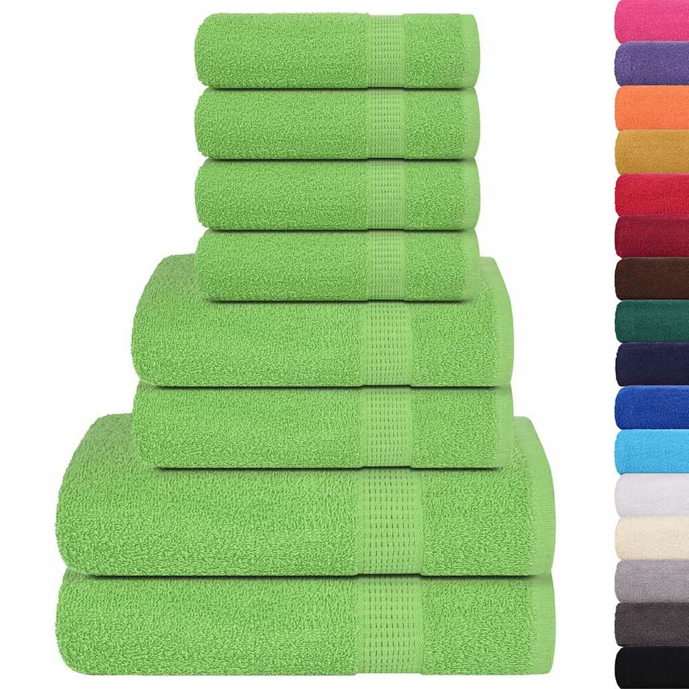 8-delige Handdoekenset 360 g/m&sup2; 100% katoen groen