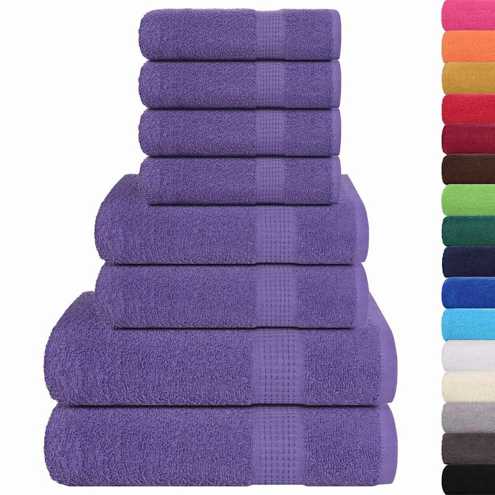 8-delige Handdoekenset 360 g/m&sup2; 100% katoen paars