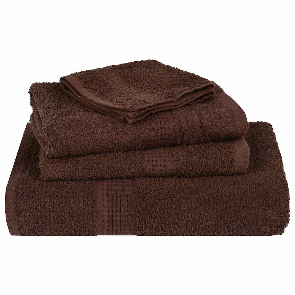 6-delige Handdoekenset 360 g/m&sup2; 100% katoen bruin
