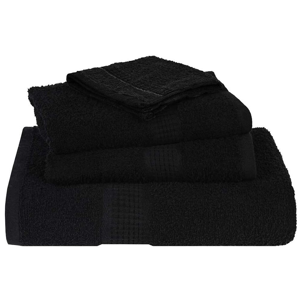 12-delige Handdoekenset 360 g/m&sup2; 100% katoen zwart