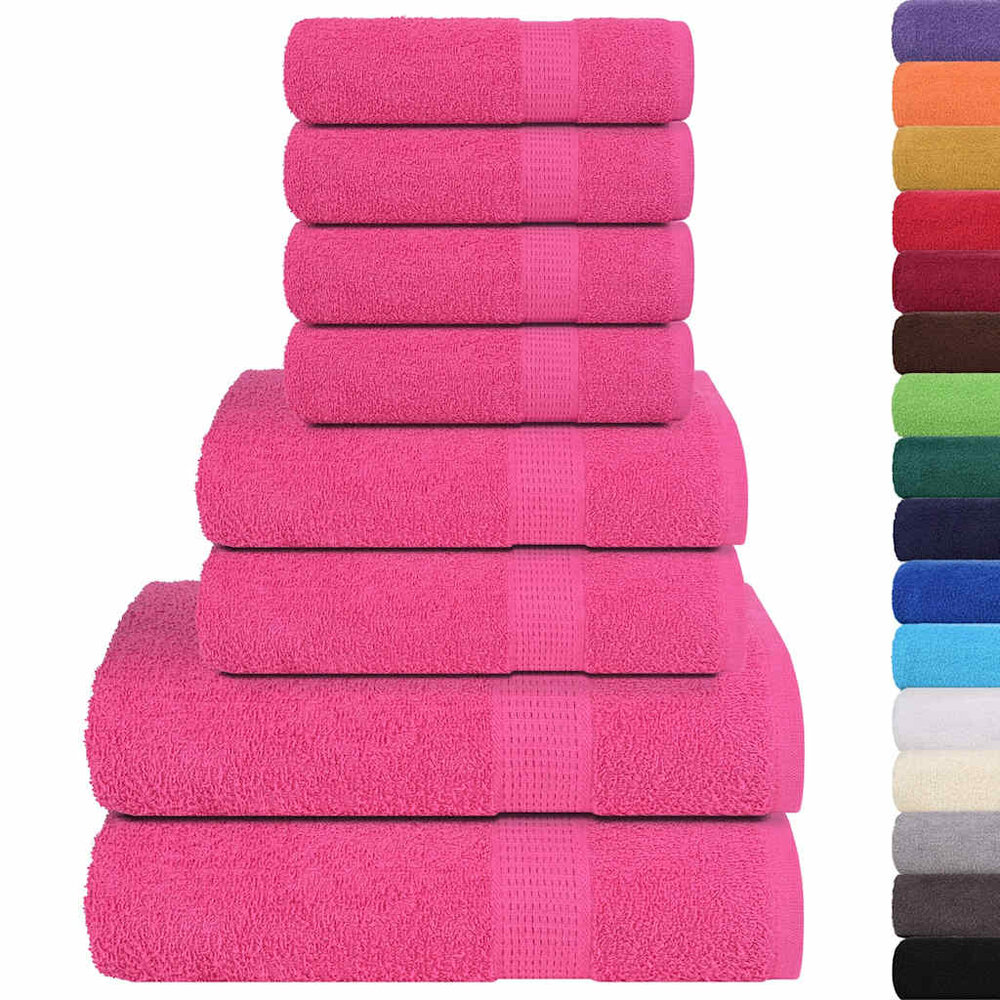8-delige Handdoekenset 360 g/m&sup2; 100% katoen roze
