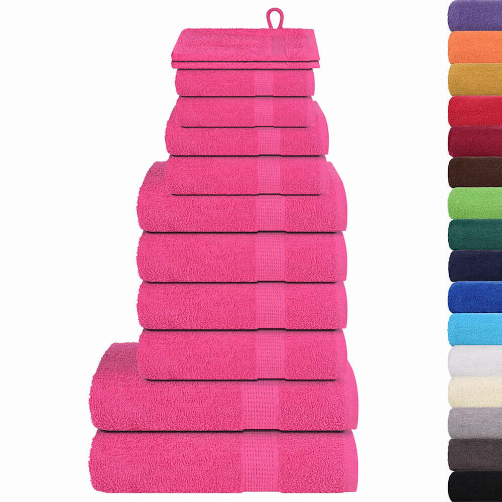 12-delige Handdoekenset 360 g/m&sup2; 100% katoen roze