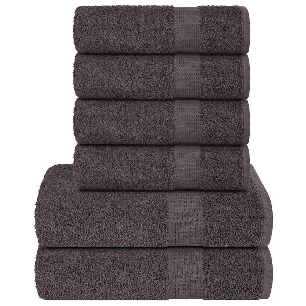 6-delige Handdoekenset 360 g/m&sup2; 100% katoen antracietkleurig