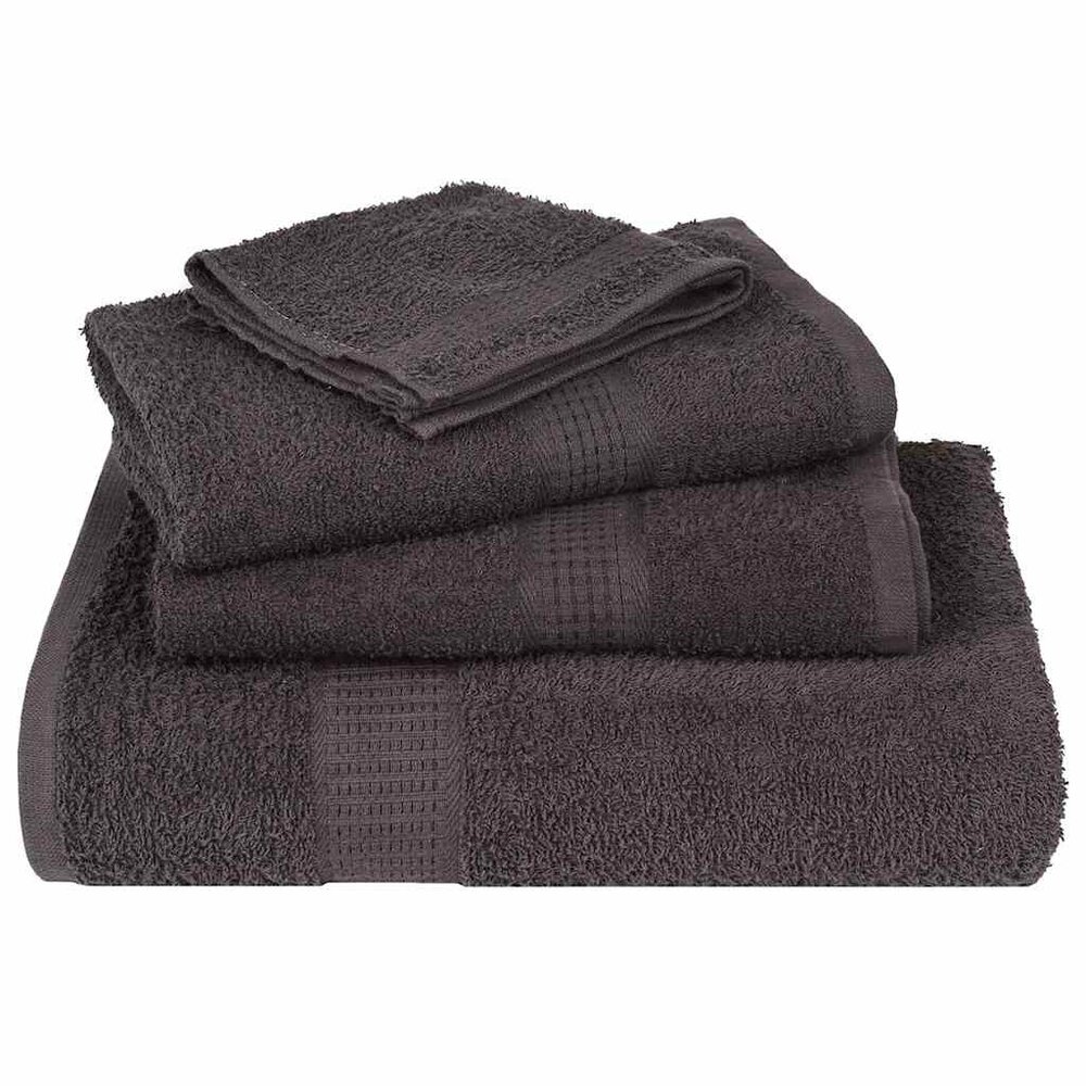 6-delige Handdoekenset 360 g/m&sup2; 100% katoen antracietkleurig
