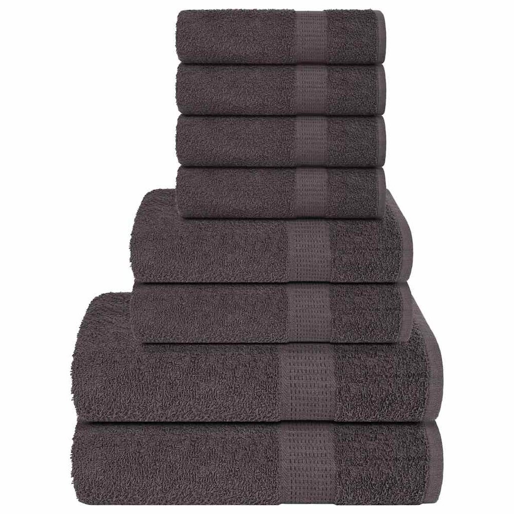 8-delige Handdoekenset 360 g/m&sup2; 100% katoen antracietkleurig