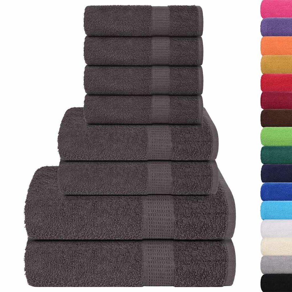 8-delige Handdoekenset 360 g/m&sup2; 100% katoen antracietkleurig