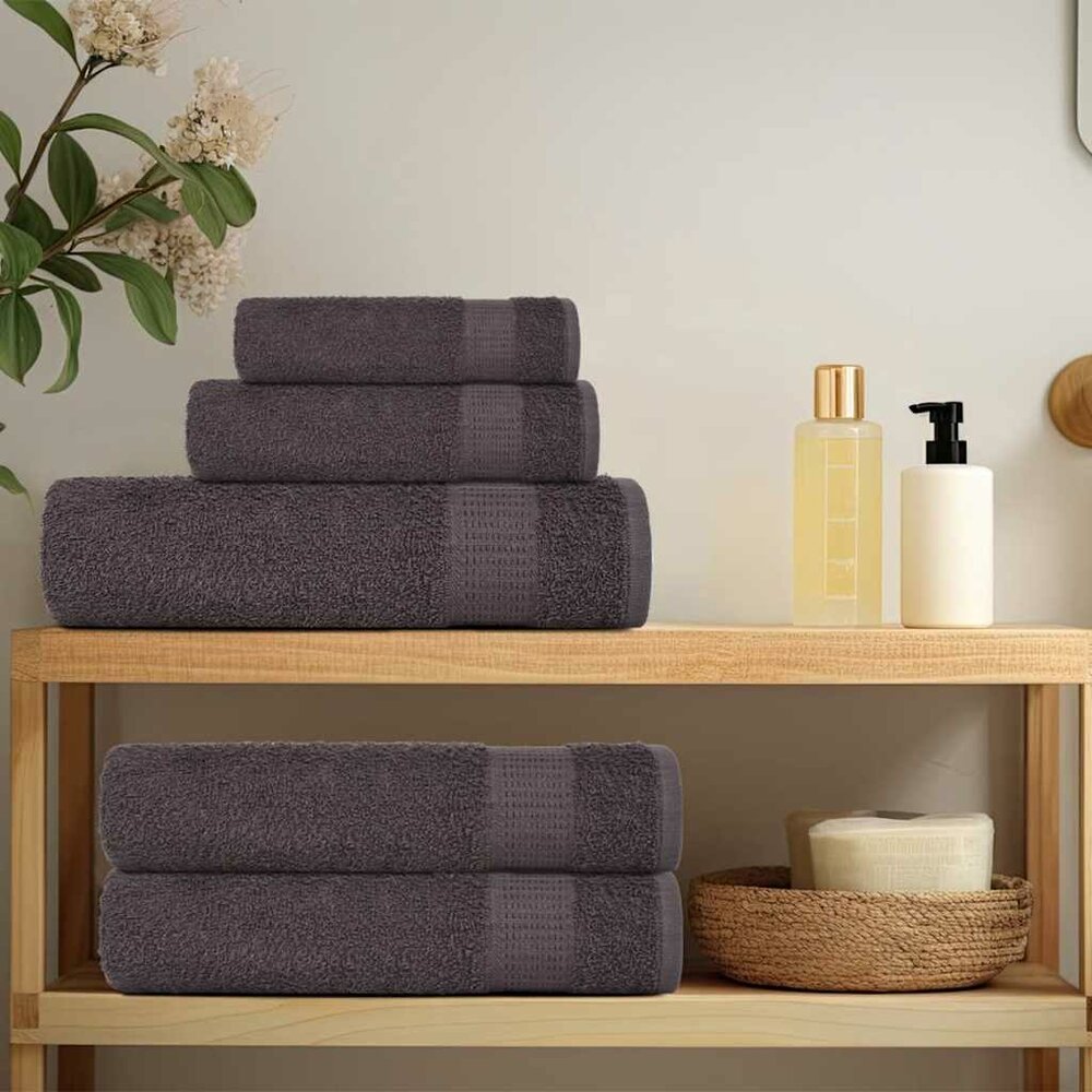 8-delige Handdoekenset 360 g/m&sup2; 100% katoen antracietkleurig